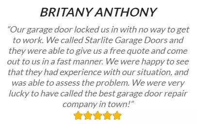 happy customer review for startlight garage door service